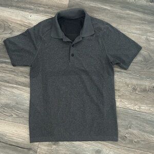Lululemon men’s gray metal vent tech polo short sleeve size small
